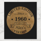 Gepersonaliseerde  verjaardagsgeschenken wijn etiket (Enkel label)