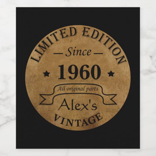 Gepersonaliseerde  verjaardagsgeschenken wijn etiket (Enkel label)