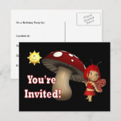 Gepersonaliseerde verjaardagsuitnodiging briefkaar uitnodiging briefkaart (Voorkant / Achterkant)