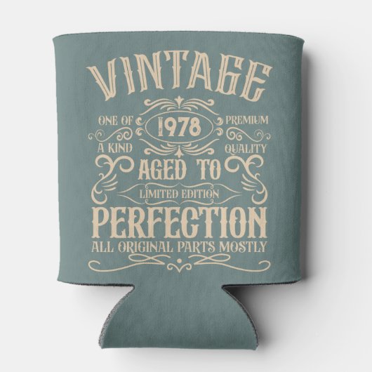 Gepersonaliseerde  verjaardagswhiskey label thema blikjeskoeler (Achterkant)