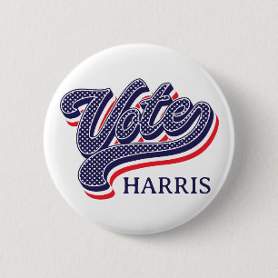 Gepersonaliseerde verkiezingssterren en -strepen ronde button 5,7 cm