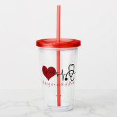 Gepersonaliseerde verpleegkunde acryl drinkbeker (Voorkant)