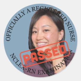 Gepersonaliseerde verpleegkundige 3 inch geslaagd  ronde sticker