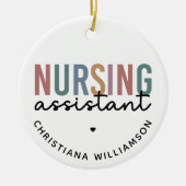 Gepersonaliseerde verpleegkundige assistent keramisch ornament (Voorkant)