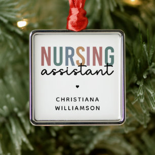 Gepersonaliseerde verpleegkundige assistent metalen ornament