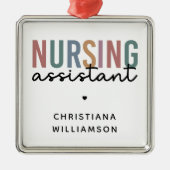 Gepersonaliseerde verpleegkundige assistent metalen ornament (Voorkant)