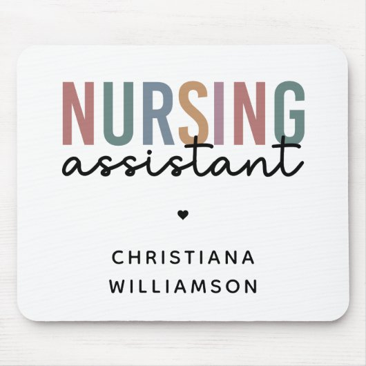 Gepersonaliseerde verpleegkundige assistent muismat (Voorkant)