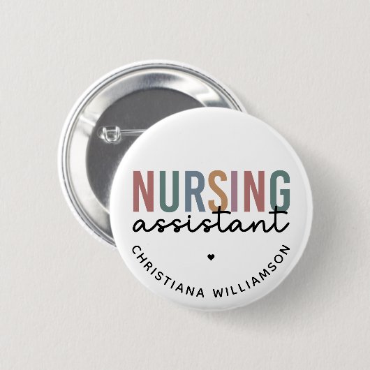 Gepersonaliseerde verpleegkundige assistent ronde button 5,7 cm (Voorkant /achterkant)