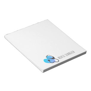 Gepersonaliseerde verpleegkundige Stethoscoophart Notitieblok