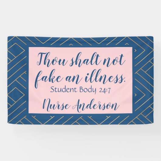 Gepersonaliseerde verpleegster; Gij zult geen ziek Spandoek (Horizontaal)