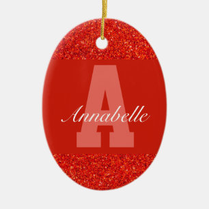 Gepersonaliseerde versierde typografienaam keramisch ornament