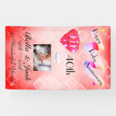 Gepersonaliseerde Vertical 40th Wedding Jubileum Spandoek (Horizontaal)