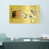 Gepersonaliseerde Verticale Happy 50th Birthday Spandoek (Beurs)