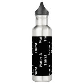 Gepersonaliseerde verticale zwarte waterfles (Links)