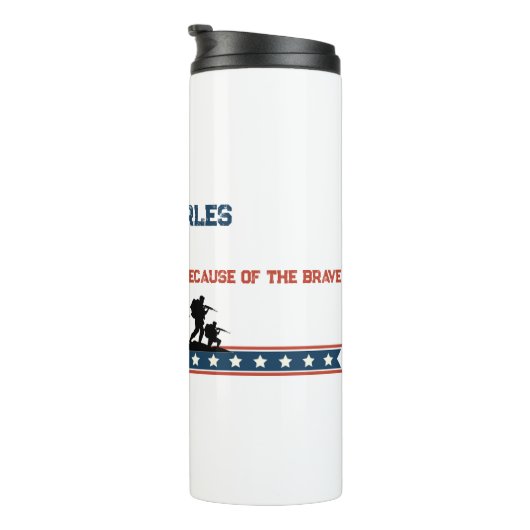 Gepersonaliseerde Veteranendag | Aangepaste naam m Thermosbeker (Geroteerd rechts)