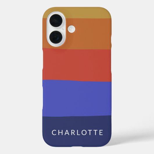 Gepersonaliseerde Vetgedrukte Gestreepte Warm Rood Case-Mate iPhone Case (Achterkant)