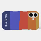 Gepersonaliseerde Vetgedrukte Gestreepte Warm Rood Case-Mate iPhone Case (Achterkant (horizontaal))