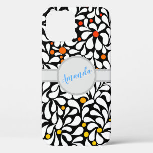 Gepersonaliseerde Vette moderne bloemen warme ombr iPhone 12 Hoesje