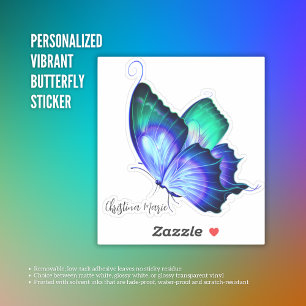 Gepersonaliseerde Vibrant Butterfly Sticker