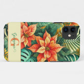 Gepersonaliseerde Vibrant Tropical Christmas Poins Case-Mate iPhone Case (Achterkant (horizontaal))