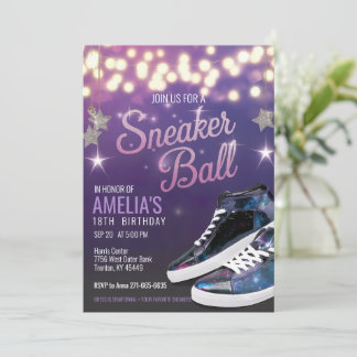 Gepersonaliseerde Vibrant Violet Sneaker Ball Verj Kaart