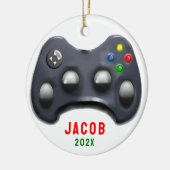 Gepersonaliseerde Video Gamer 2025 Collectible Keramisch Ornament (Links)