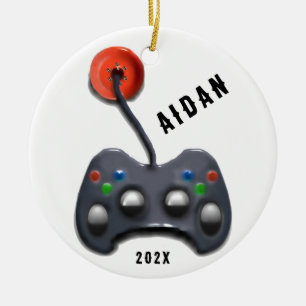gepersonaliseerde videogamer keramisch ornament