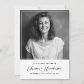 Gepersonaliseerde viering van het leven Foto Begra Kaart (Voorkant)