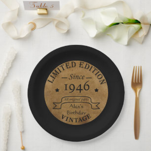 Gepersonaliseerde vijfentachtig vintage 85ste verj papieren bordje