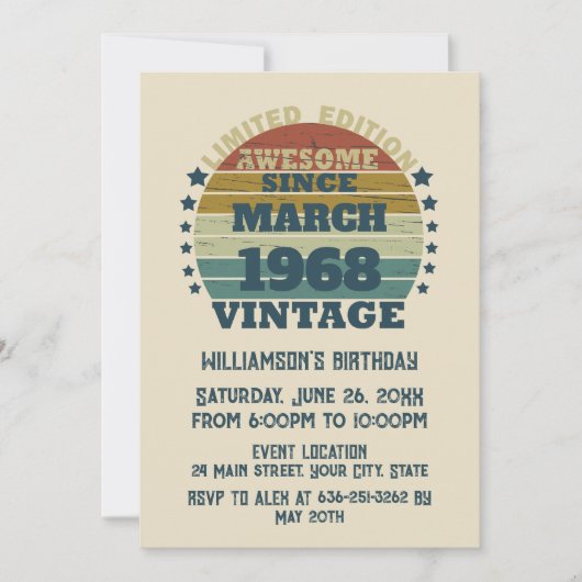 Gepersonaliseerde vijfenvijftig 55ste verjaardag kaart (Voorkant)