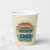 Gepersonaliseerde vijfenvijftig 55ste verjaardag papieren bekers (Achterkant)