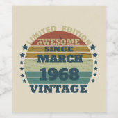 Gepersonaliseerde vijfenvijftig  55ste verjaardag wijn etiket (Enkel label)