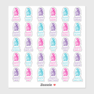 Gepersonaliseerde Vingerafdruk Meisjes Spy Party S Sticker