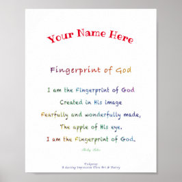 Gepersonaliseerde vingerafdruk van God-Poster Poster