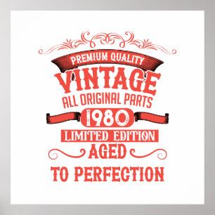Gepersonaliseerde vintage 45e verjaardagscadeaus r poster