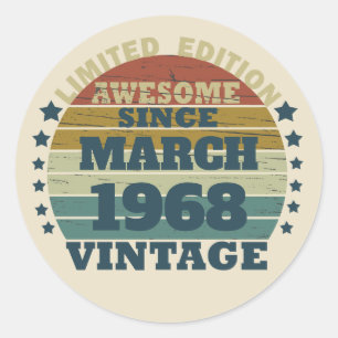 Gepersonaliseerde vintage 55e verjaardagscadeau ronde sticker