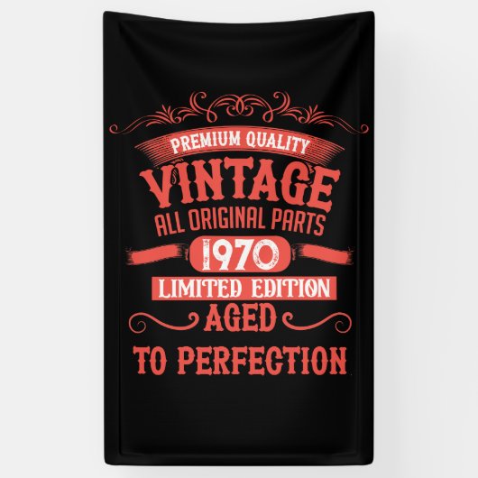 Gepersonaliseerde vintage 55e verjaardagscadeaus r spandoek (Verticaal)