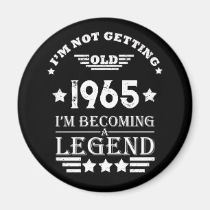 Gepersonaliseerde vintage 60ste verjaardag zwart w magneet