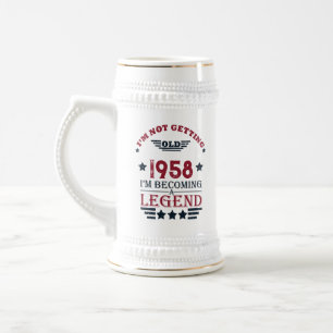 Gepersonaliseerde vintage 65e verjaardagscadeaus bierpul