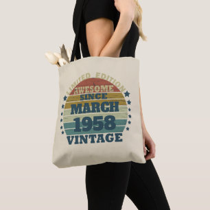 Gepersonaliseerde vintage 65e verjaardagscadeaus draagtas