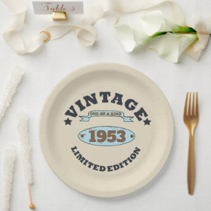 Gepersonaliseerde vintage 70ste verjaardag papieren bordje