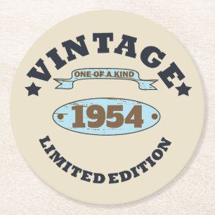 Gepersonaliseerde vintage 70ste verjaardag ronde kartonnen onderzetter