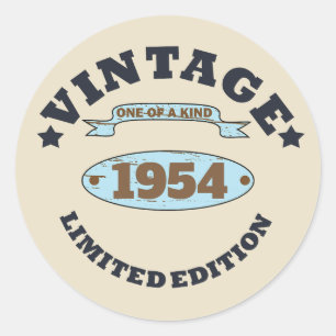 Gepersonaliseerde vintage 70ste verjaardag ronde sticker