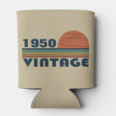 Gepersonaliseerde vintage 75e verjaardag blikjeskoeler (Achterkant)