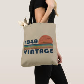 Gepersonaliseerde vintage 75e verjaardag draagtas (Dichtbij)