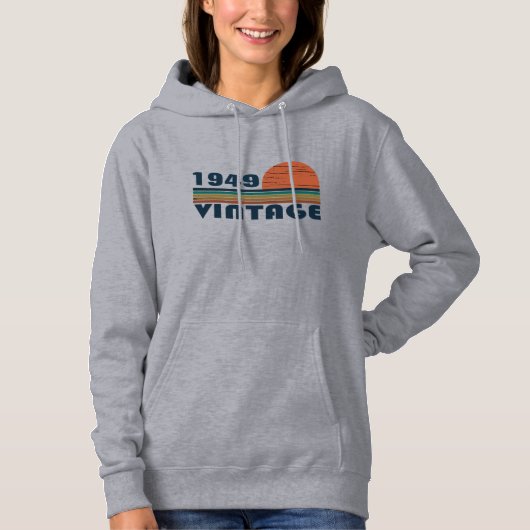 Gepersonaliseerde vintage 75e verjaardag hoodie (Voorkant)