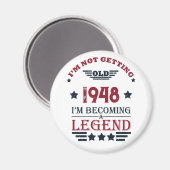 Gepersonaliseerde vintage 75e verjaardag magneet (Voorkant / Achterkant)