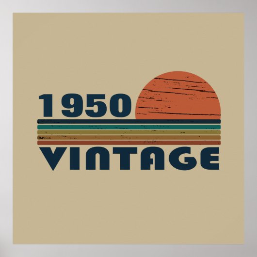 Gepersonaliseerde vintage 75e verjaardag poster (Voorkant)