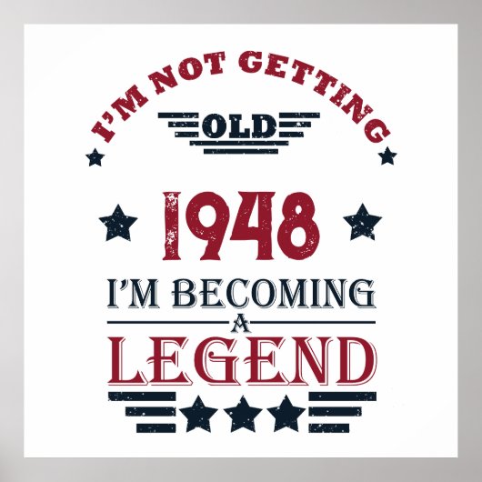 Gepersonaliseerde vintage 75e verjaardag poster (Voorkant)