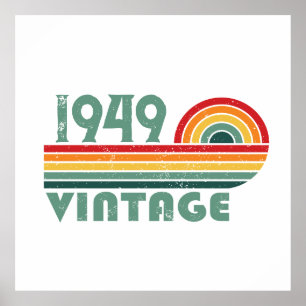 Gepersonaliseerde vintage 75e verjaardag poster